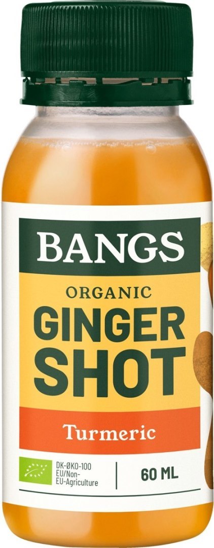 SHOT IMBIROWY Z KURKUMĄ BEZ DODATKU CUKRÓW BIO 60 ml - BANGS SHOT IMBIROWY Z KURKUMĄ BEZ DODATKU CUKRÓW BIO 60 ml - BANGS