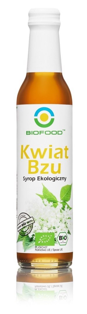 SYROP Z KWIATÓW CZARNEGO BZU BEZGLUTENOWY BIO 250 ml - BIO FOOD SYROP Z KWIATÓW CZARNEGO BZU BEZGLUTENOWY BIO 250 ml - BIO FOOD