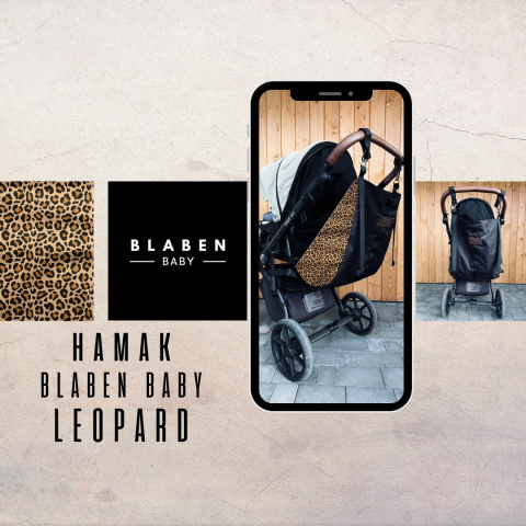 Hamak do wózka dziecięcego z pasami bezpieczeństwa Leopard Hamak do wózka dziecięcego z pasami bezpieczeństwa Leopard